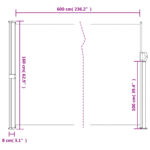 Auvent latéral rétractable crème 160x600 cm – Image 8