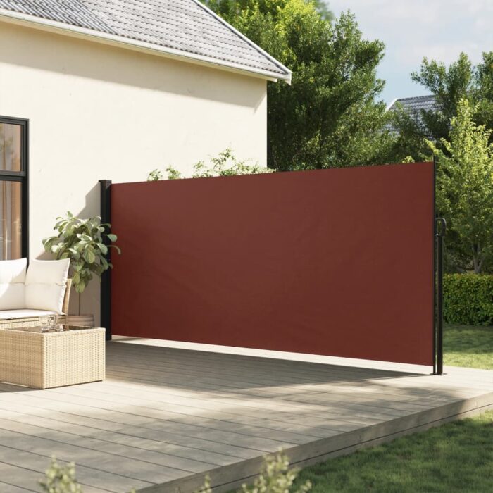 Auvent latéral rétractable marron 160x600 cm – Image 1
