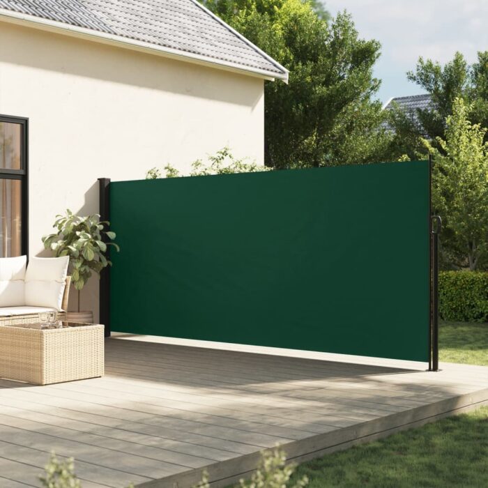 Auvent latéral rétractable vert foncé 160x600 cm – Image 1