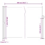 Auvent latéral rétractable rouge 180x600 cm – Image 8