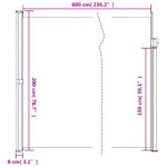 Auvent latéral rétractable vert foncé 200x600 cm – Image 8