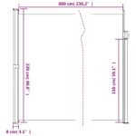 Auvent latéral rétractable vert foncé 220x600 cm – Image 8