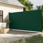 Auvent latéral rétractable vert foncé 220x600 cm