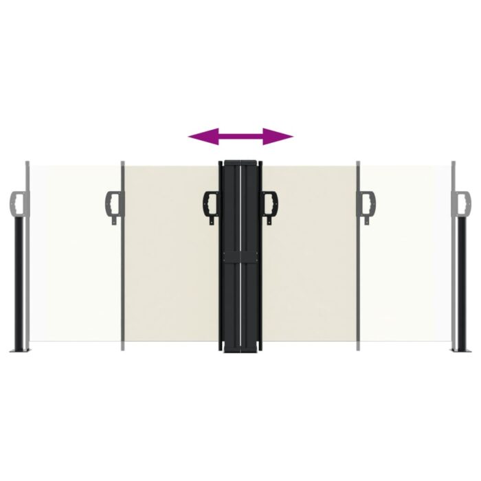 Auvent latéral rétractable crème 100x600 cm – Image 3
