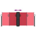 Auvent latéral rétractable rouge 100x600 cm – Image 3