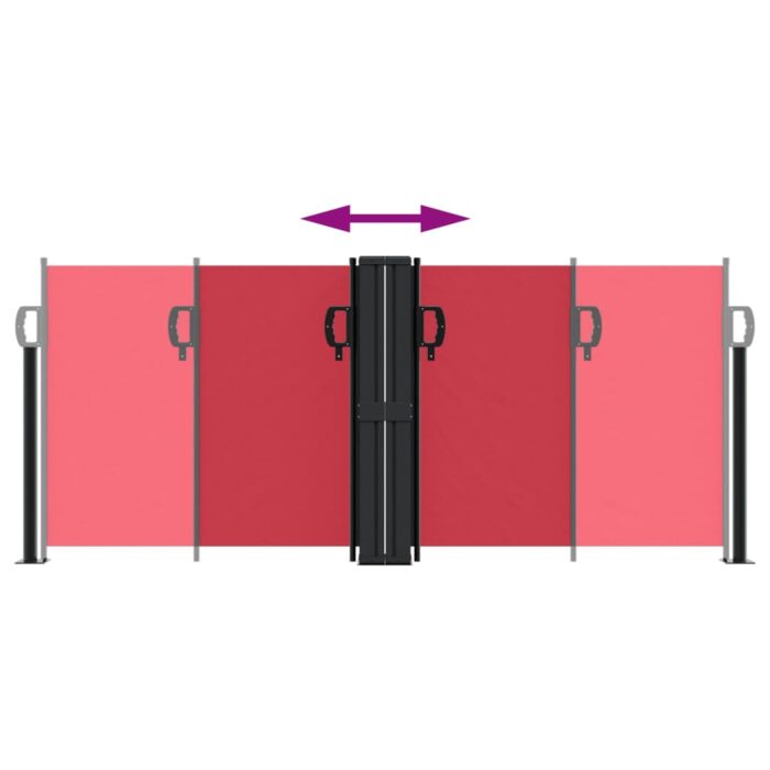 Auvent latéral rétractable rouge 100x600 cm – Image 3