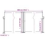 Auvent latéral rétractable anthracite 100x600 cm – Image 8