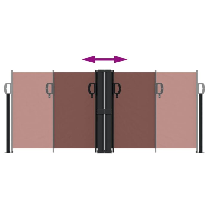 Auvent latéral rétractable marron 100x600 cm – Image 3