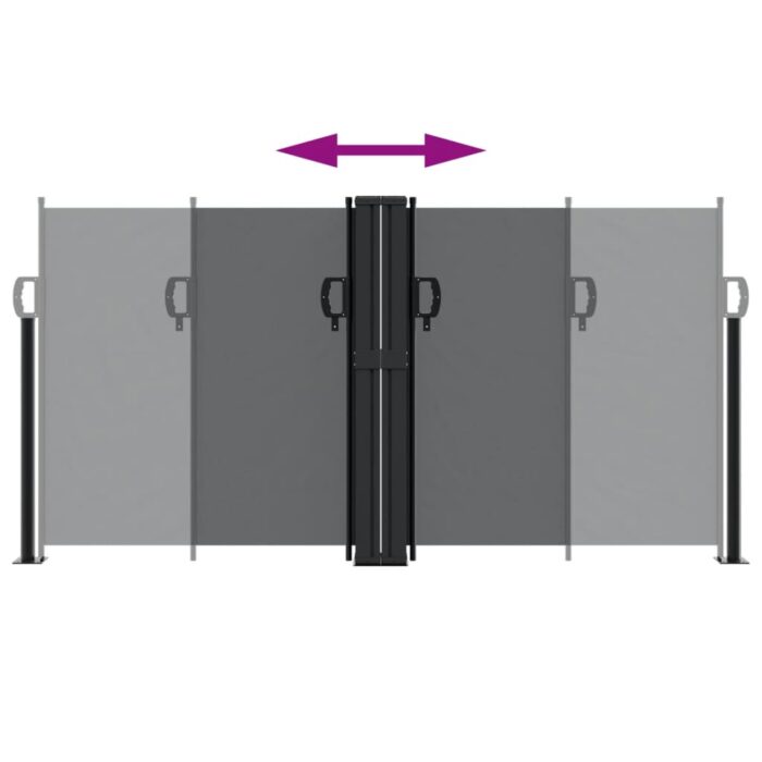 Auvent latéral rétractable noir 120x600 cm – Image 3