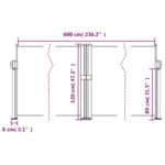 Auvent latéral rétractable bleu 120x600 cm – Image 8