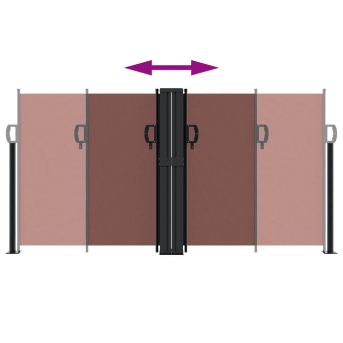 Auvent latéral rétractable marron 120x600 cm – Image 3