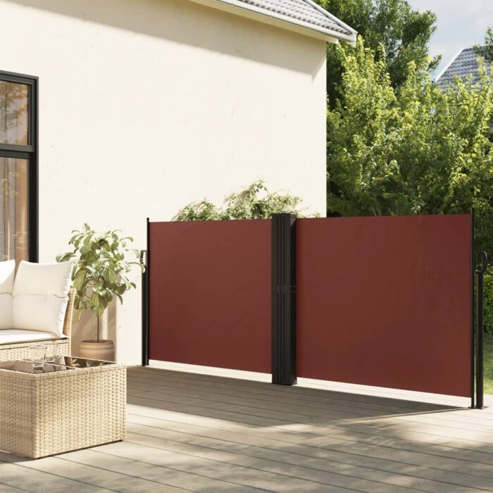 Auvent latéral rétractable marron 120x600 cm – Image 1