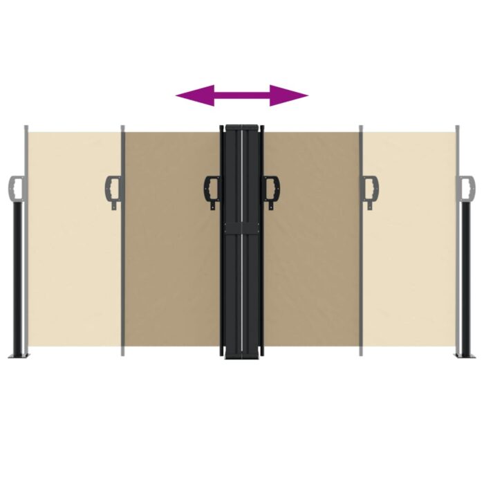 Auvent latéral rétractable beige 120x600 cm – Image 3