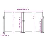 Auvent latéral rétractable terre cuite 120x600 cm – Image 8