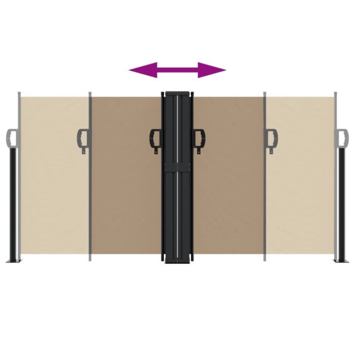 Auvent latéral rétractable taupe 120x600 cm – Image 3