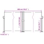 Auvent latéral rétractable crème 140x600 cm – Image 8