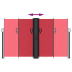 Auvent latéral rétractable rouge 140x600 cm – Image 3
