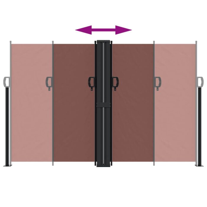 Auvent latéral rétractable marron 160x600 cm – Image 3