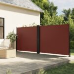 Auvent latéral rétractable marron 160x600 cm