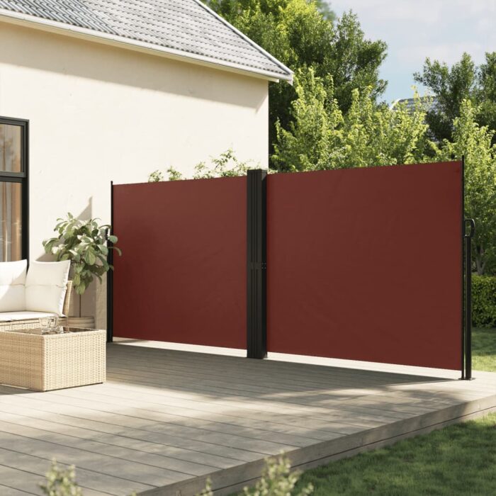 Auvent latéral rétractable marron 160x600 cm – Image 1