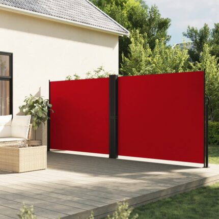 Auvent latéral rétractable rouge 180x600 cm