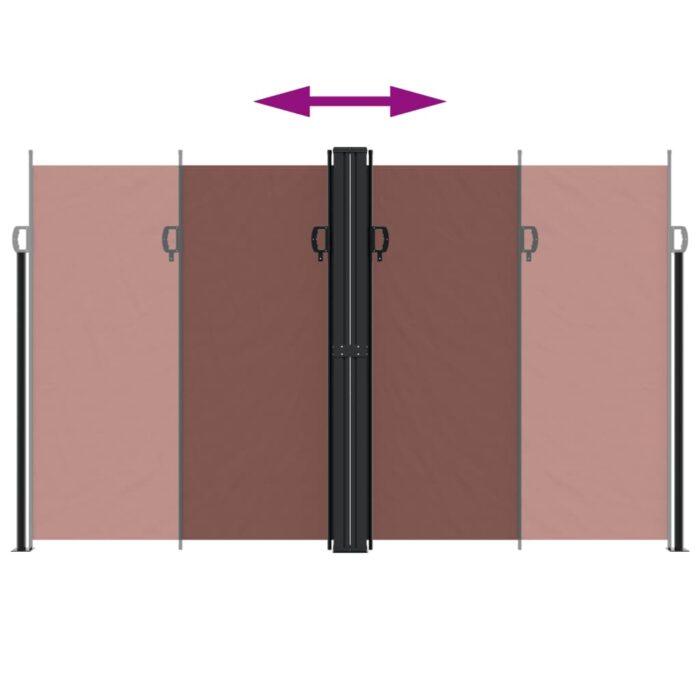 Auvent latéral rétractable marron 200x600 cm – Image 3