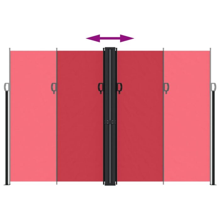 Auvent latéral rétractable rouge 220x600 cm – Image 3