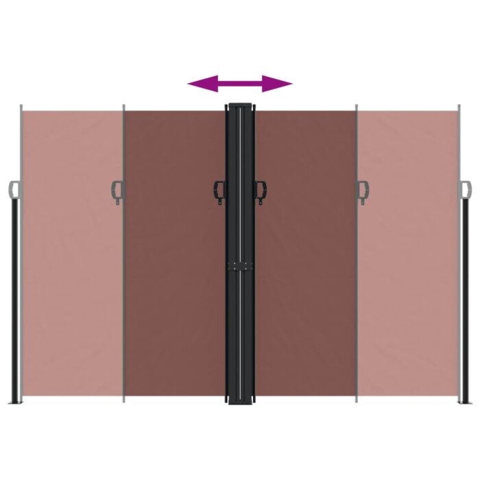 Auvent latéral rétractable marron 220x600 cm – Image 3