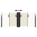 Auvent latéral rétractable crème 100x1000 cm – Image 3