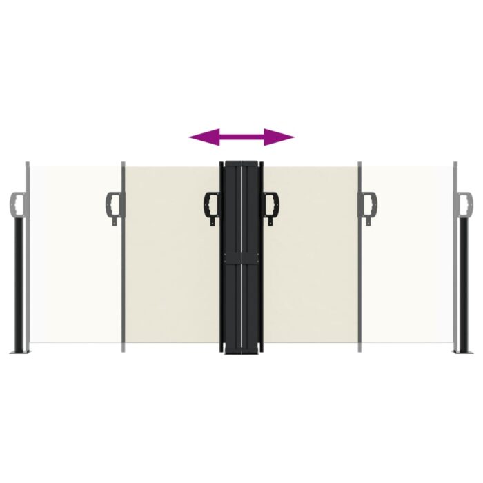 Auvent latéral rétractable crème 100x1000 cm – Image 3