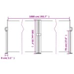 Auvent latéral rétractable crème 100x1000 cm – Image 8