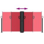 Auvent latéral rétractable rouge 120x1000 cm – Image 3