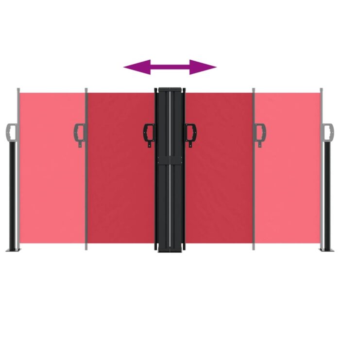 Auvent latéral rétractable rouge 120x1000 cm – Image 3
