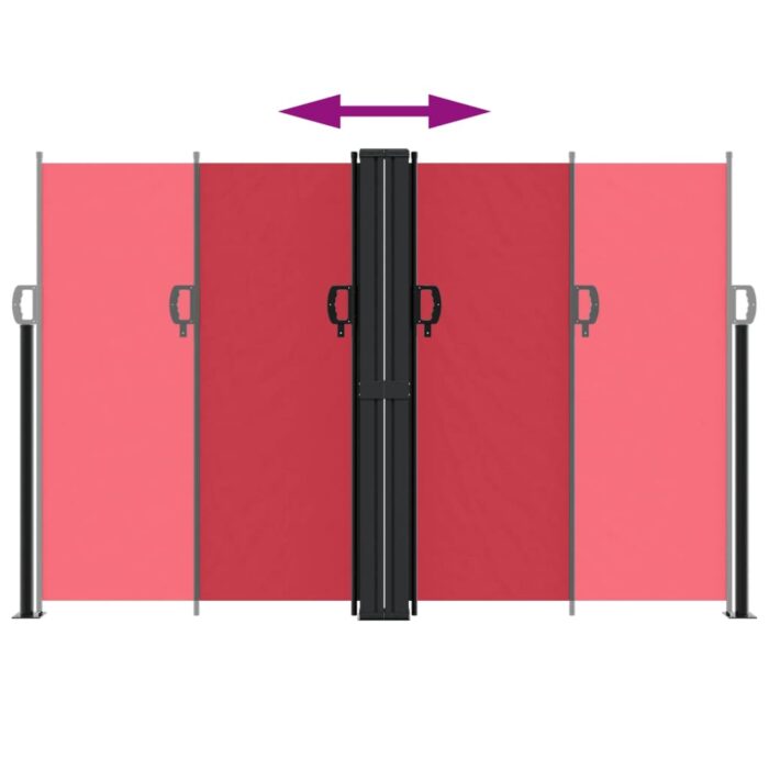 Auvent latéral rétractable rouge 160x1000 cm – Image 3