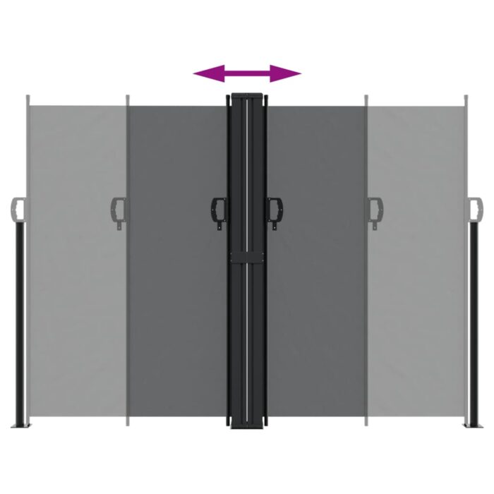 Auvent latéral rétractable noir 180x1000 cm – Image 3