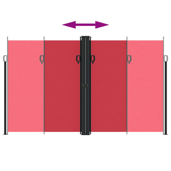 Auvent latéral rétractable rouge 200x1000 cm – Image 3