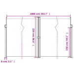 Auvent latéral rétractable crème 220x1000 cm – Image 8