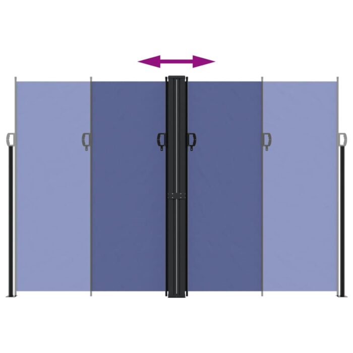 Auvent latéral rétractable bleu 220x1000 cm – Image 3