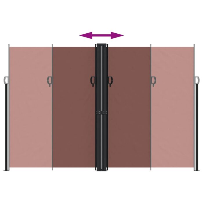 Auvent latéral rétractable marron 220x1000 cm – Image 3
