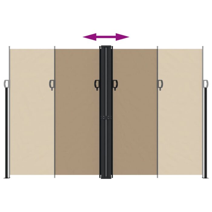 Auvent latéral rétractable taupe 220x1000 cm – Image 3