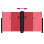 Auvent latéral rétractable rouge 120x1200 cm – Image 3