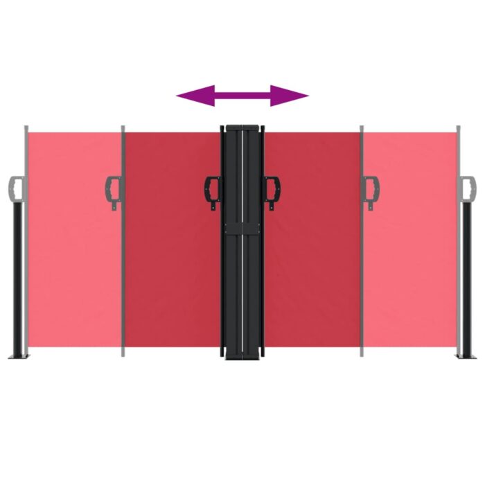 Auvent latéral rétractable rouge 120x1200 cm – Image 3