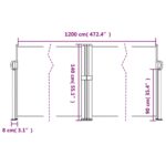 Auvent latéral rétractable crème 140x1200 cm – Image 8