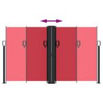 Auvent latéral rétractable rouge 140x1200 cm – Image 3