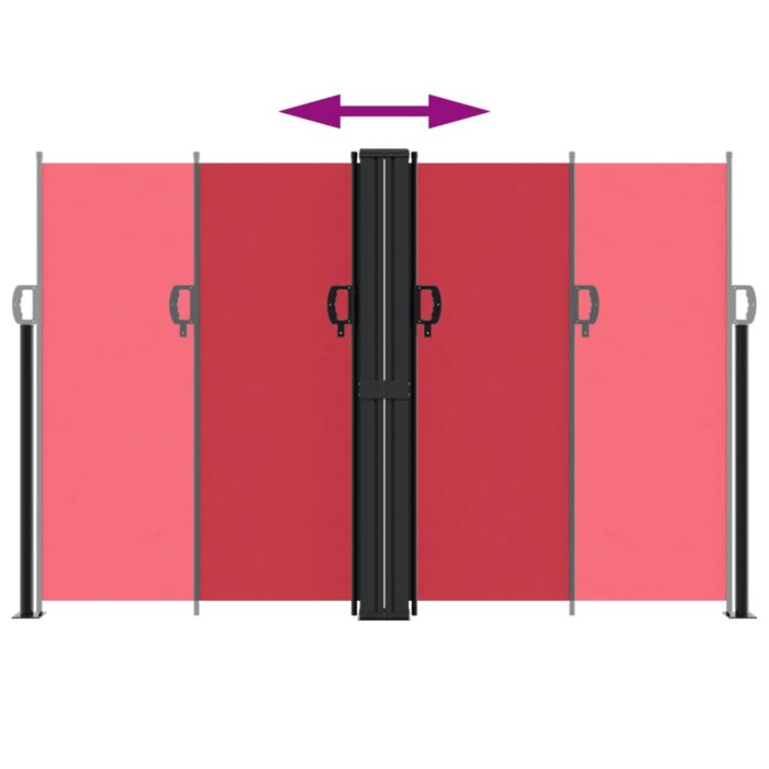 Auvent latéral rétractable rouge 160x1200 cm – Image 3