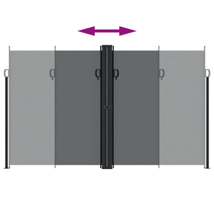 Auvent latéral rétractable Noir 200x1200 cm – Image 3