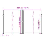 Auvent latéral rétractable Crème 220x1200 cm – Image 8