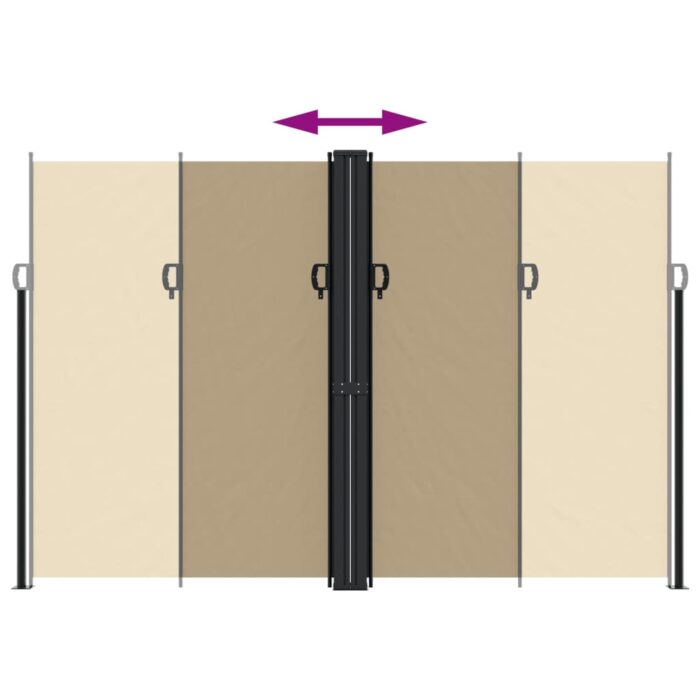 Auvent latéral rétractable beige 220x1200 cm – Image 3