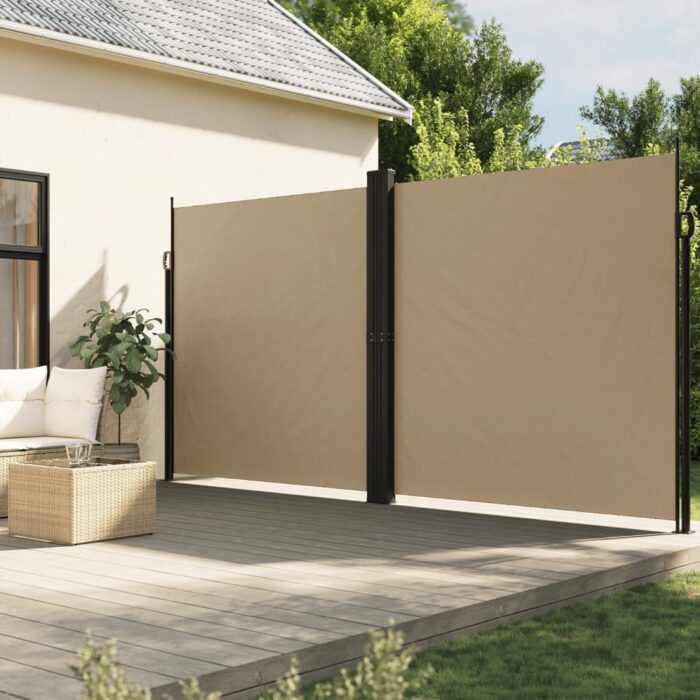 Auvent latéral rétractable beige 220x1200 cm – Image 1