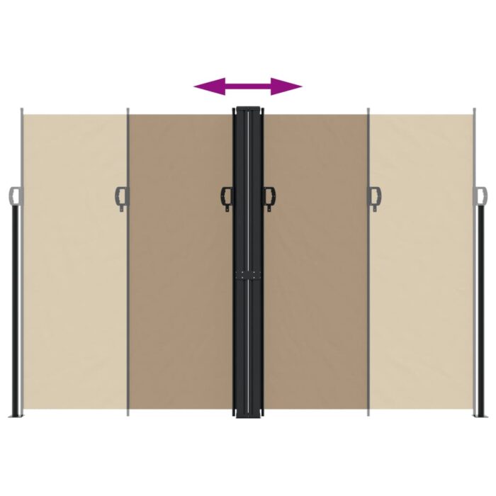 Auvent latéral rétractable taupe 220x1200 cm – Image 3